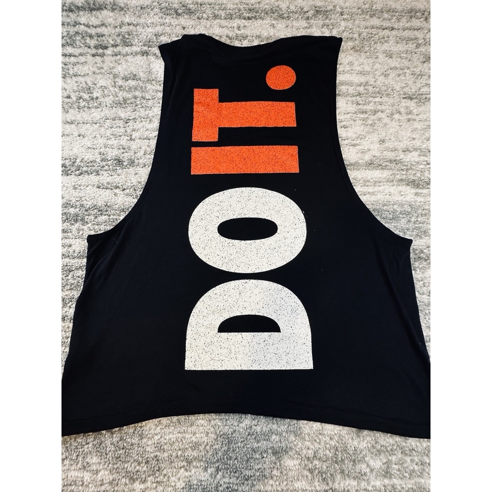 Vintage Nike Tank Top Medium Black Just Do It‎ Single Stitch Workout 90s Y2K